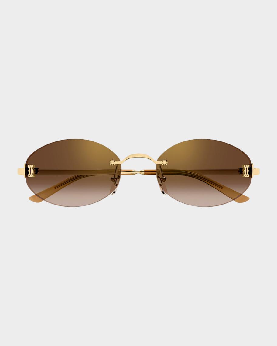 Cartier Signature C de Cartier 55mm Oval Sunglasses | Neiman Marcus