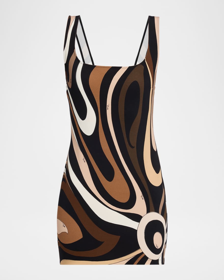 PUCCI Marmo ミニドレス 幾何学模様 ワンピース ブラックマルチカラー nm_5421377_100106_m