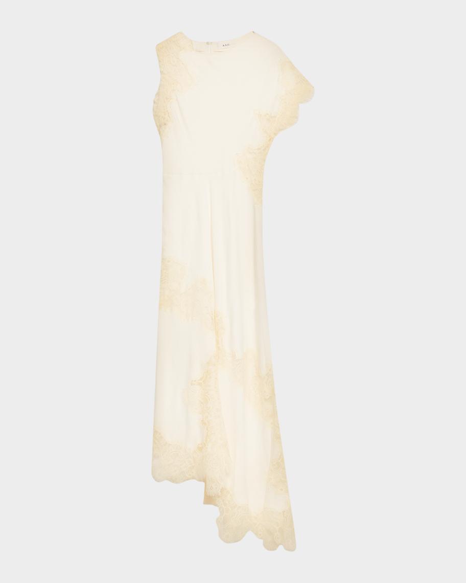 A.L.C. Alessia Satin and Lace Maxi Dress | Neiman Marcus
