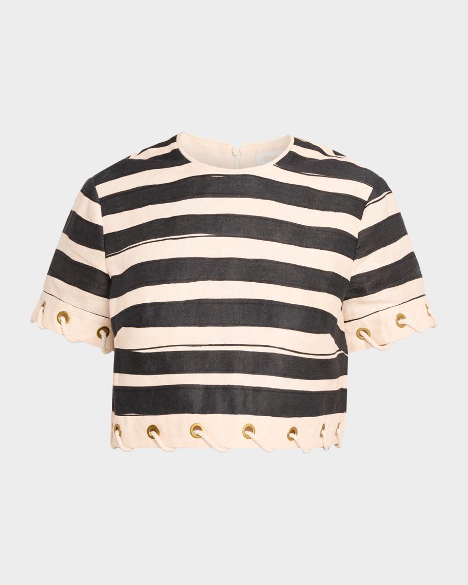Zimmermann Rebellion Stripe Rope Crop Top | Neiman Marcus