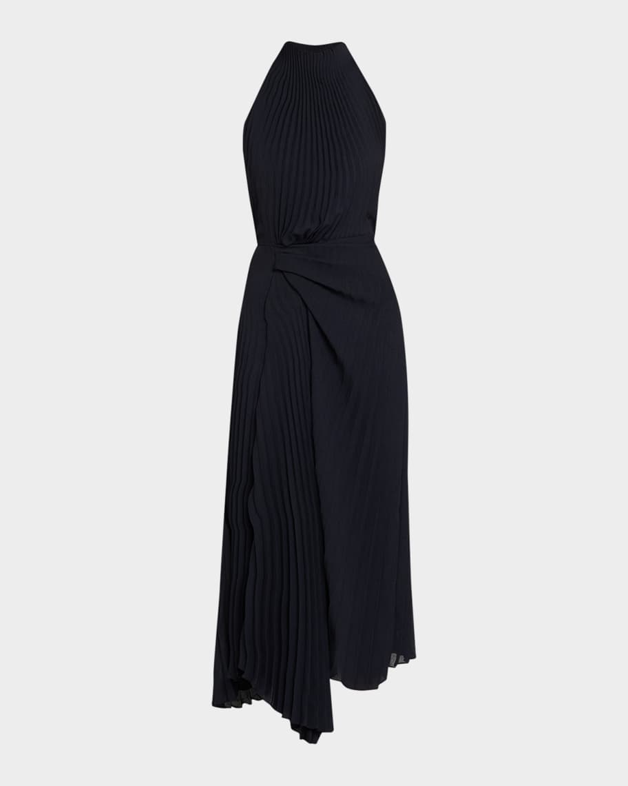 alc addie pleated midi dress A.L.C. Renzo Matte Pleated Dress in Black, Size 6
