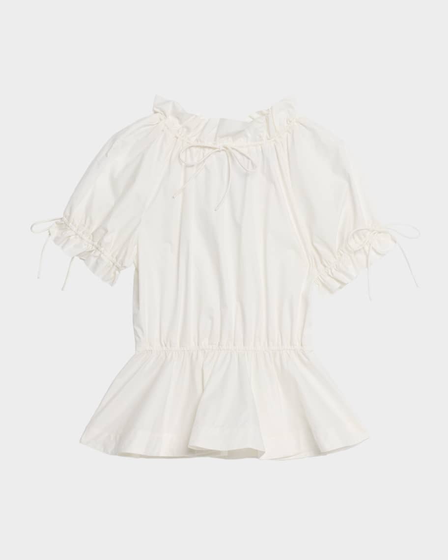 AKNVAS Rosalina Drawstring Poplin Blouse | Neiman Marcus