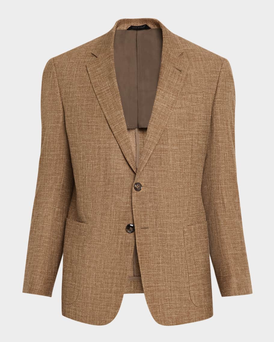 Giorgio Armani Men's Wool, Silk and Linen Crosshatch Sport Coat