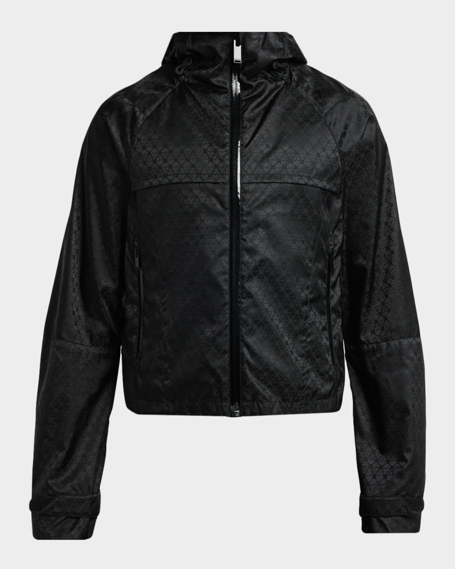 McQueen Men's Skull Jacquard Wind-Resistant Jacket | Neiman Marcus