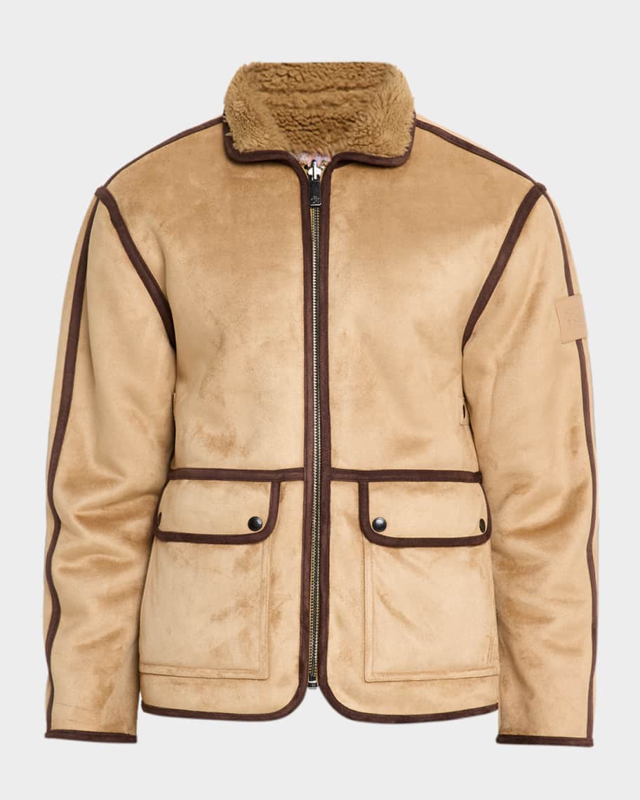 Scotch & Soda Men's Faux Shearling Full-Zip Jacket with Sleeve