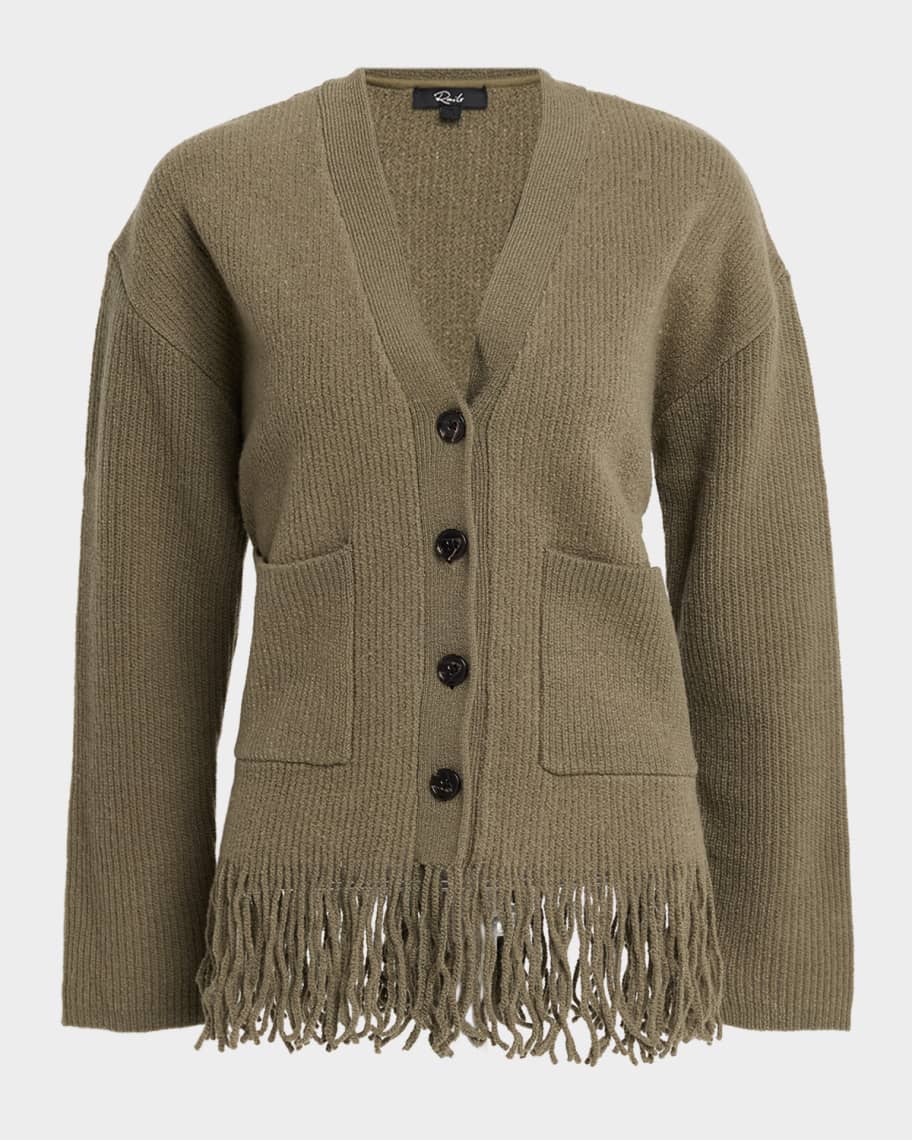 Rails Kairi Fringe Wool-Blend Cardigan | Neiman Marcus