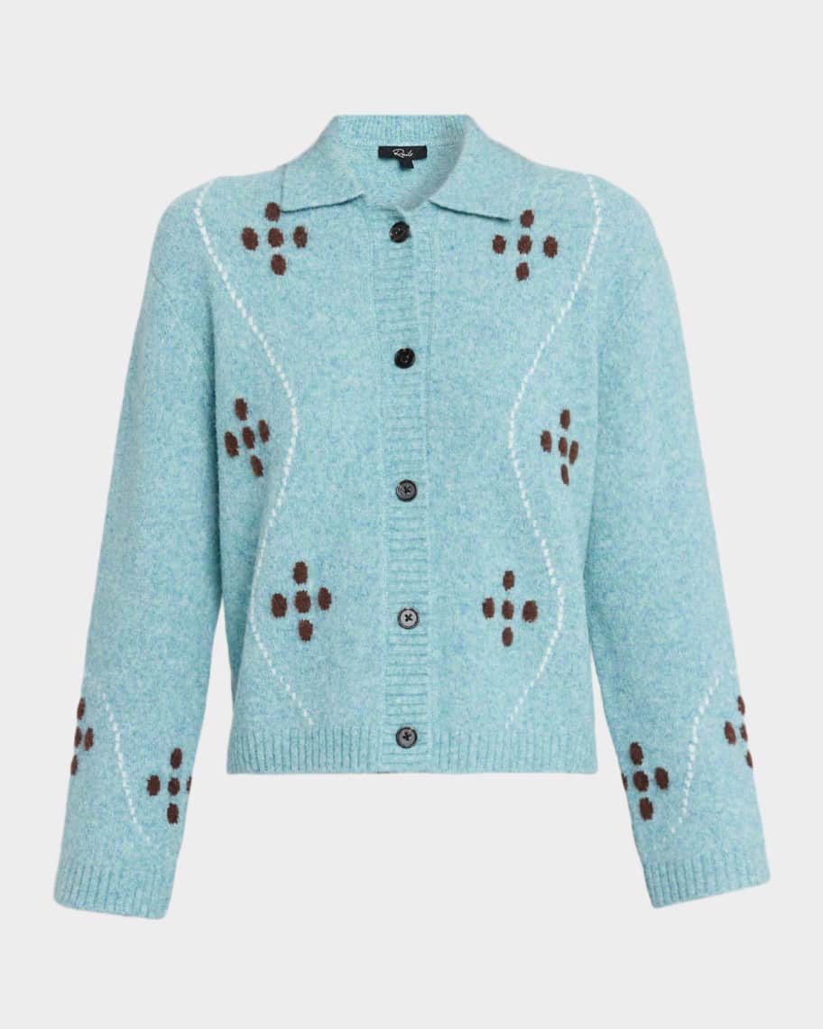 Rails Luisa Collared Wool-Blend Cardigan | Neiman Marcus