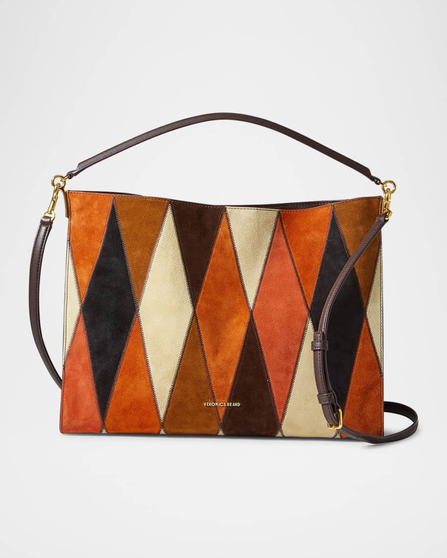 Veronica Beard Patchwork Suede Shoulder Bag | Neiman Marcus
