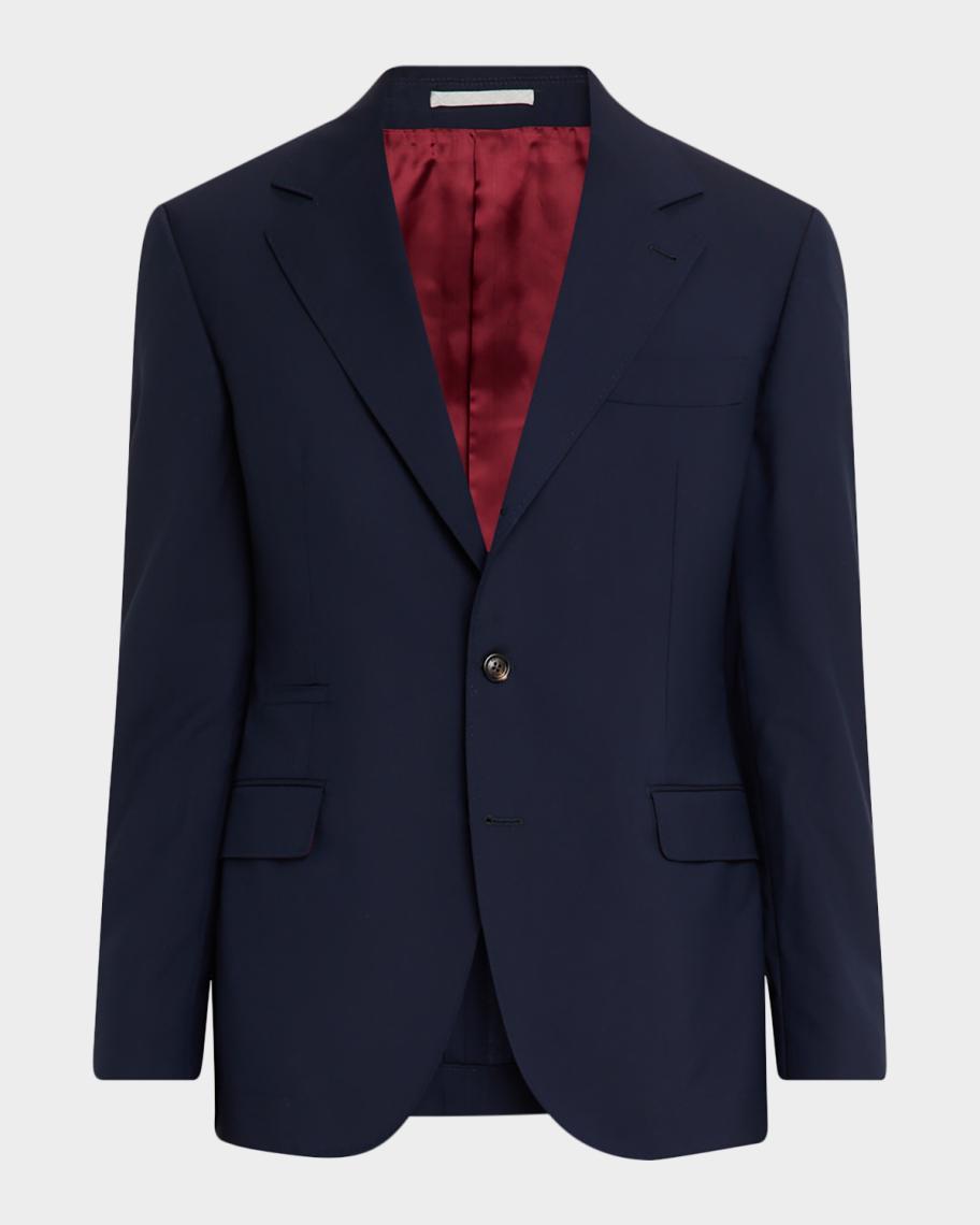 Brunello Cucinelli Men's Sharkskin Virgin Wool Single-Breasted