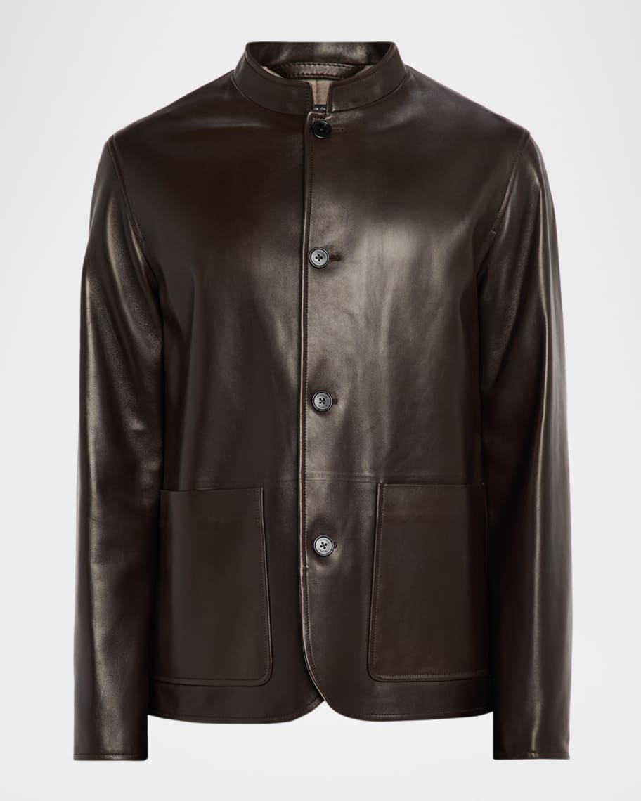 dunhill Men's Leather Driving Jacket | Neiman Marcus