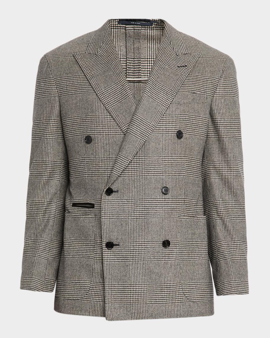 dunhill Men's 170s Wool Glen Check Double-Breasted Sport Coat