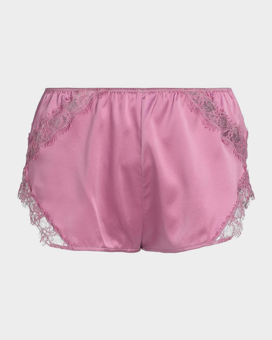 Kiki De Montparnasse Lace-Trim Silk Charmeuse Tap Shorts | Neiman