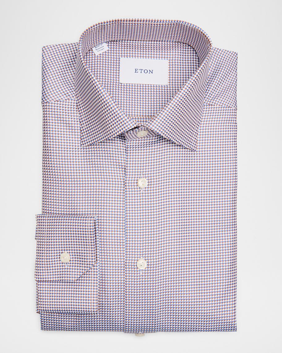 Eton Men's Slim-Fit Organic Cotton Micro-Chevron Dress Shirt | Neiman ...