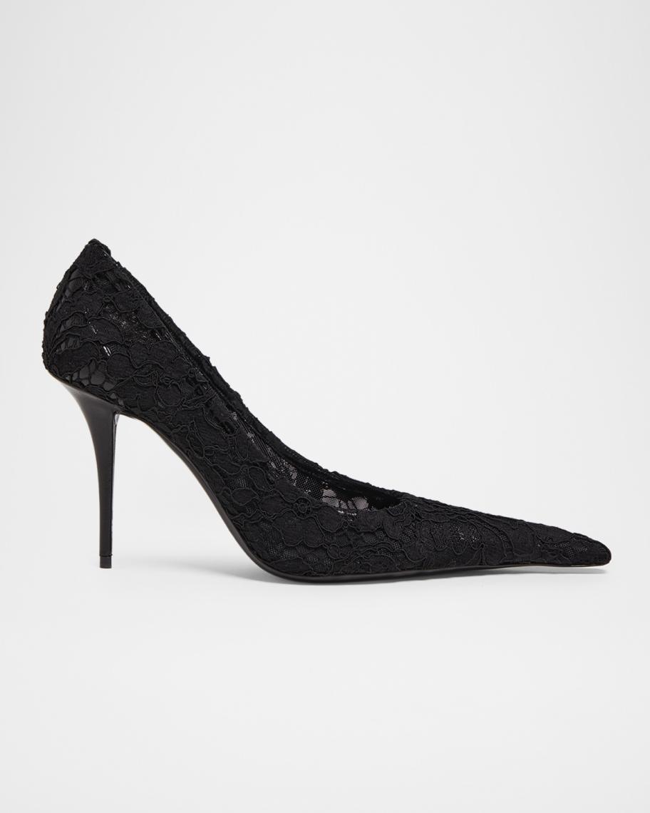 Saint Laurent 95mm Thierry Floral Lace Pumps | Neiman Marcus