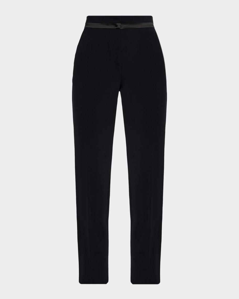 Emporio Armani Satin-Waist Straight-Leg Trousers | Neiman Marcus