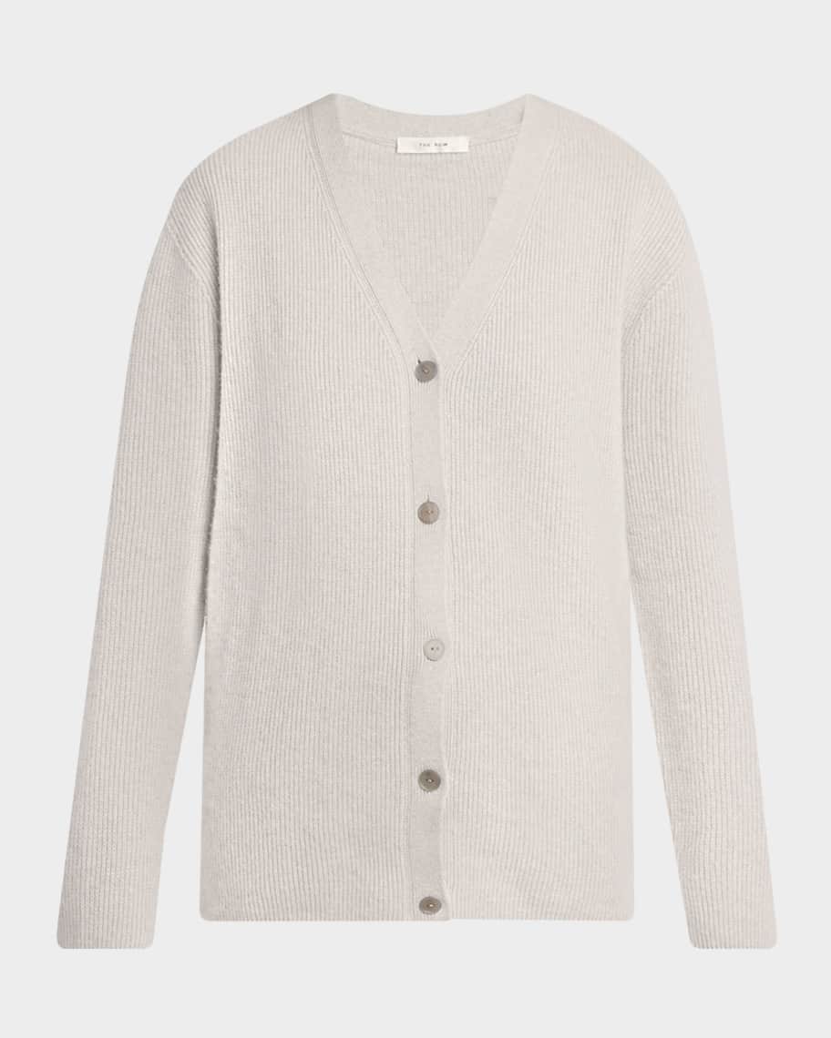 THE ROW Maser Cashmere Rib V-Neck Cardigan | Neiman Marcus