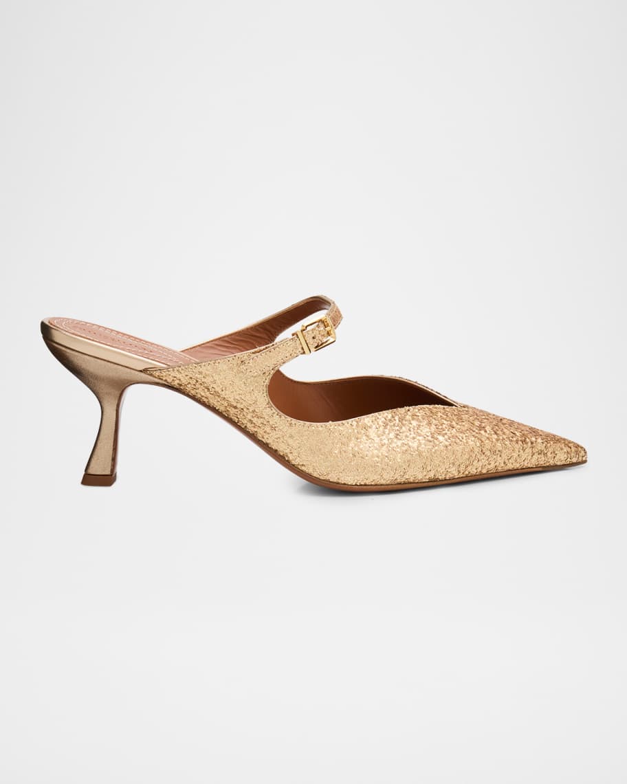 Zimmermann 65mm Aura Glitter Mule Pumps | Neiman Marcus