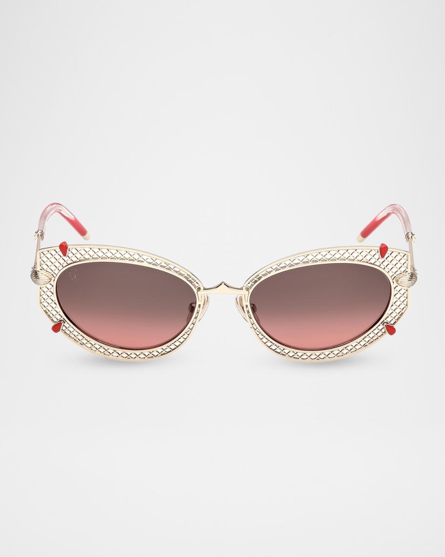 Christian Louboutin Dolly LB0030 54mm Metal Oval Sunglasses