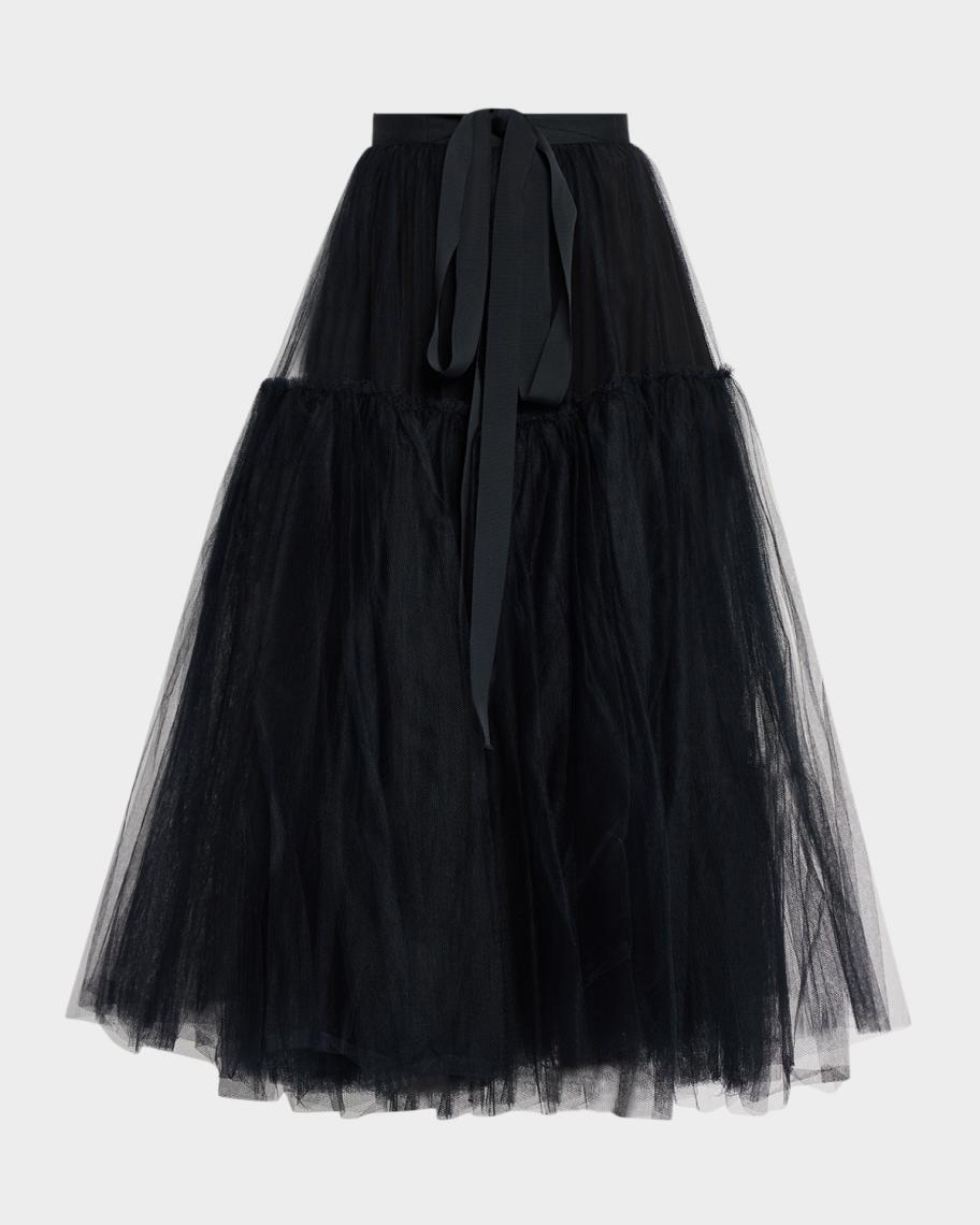 スカート AmeriVINTAGE BLACK TULLE RAFFLE SKIRT BLACK TULLE RAFFLE
