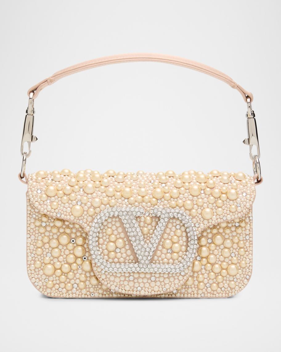Valentino Garavani Loco Pearly Satin Shoulder Bag | Neiman Marcus