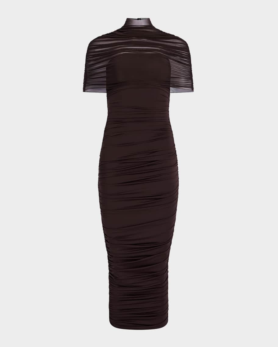 SEROYA Roberta Ruched Midi Dress | Neiman Marcus