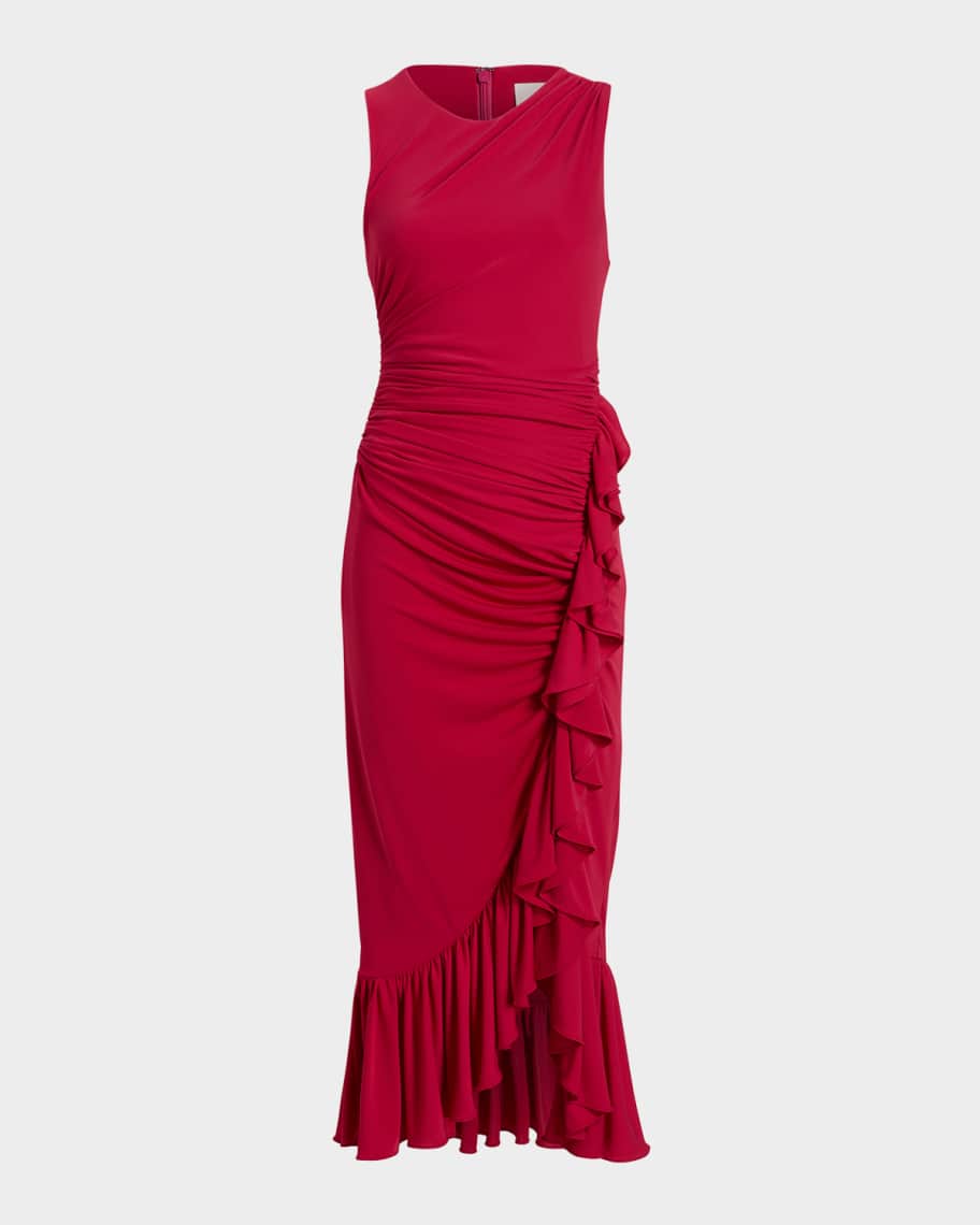 neiman marcus burgundy dress Cold shoulder, very cool dress. New from Schiaparelli, a ribbed knit burgundy  dress features draped off-the-shoulder sleeves and piercings at the bust.  This Spring welcome a sophisticated sexiness from Daniel Roseberry. Explore