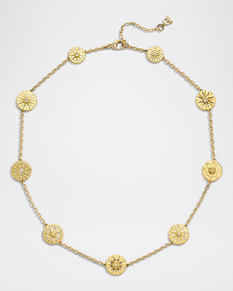 Temple St. Clair 18K 9 Motif Orbit Necklace | Neiman Marcus