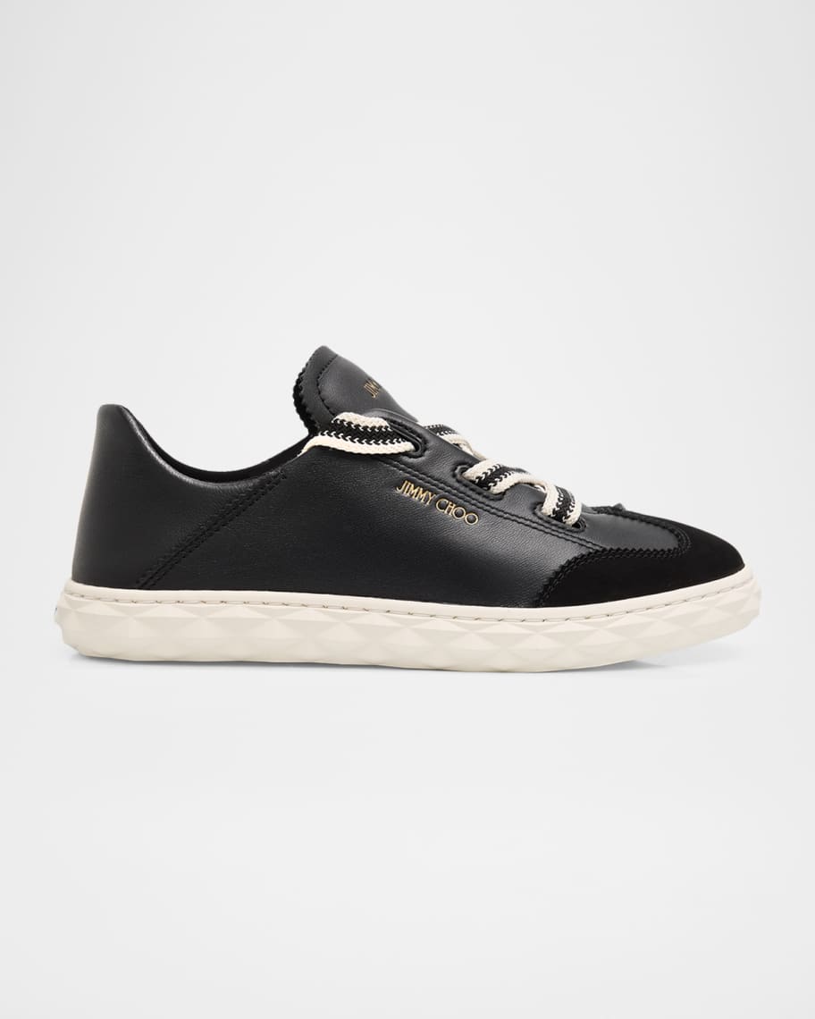 Jimmy Choo Diamond Light Flex Mixed Leather Low-Top Sneakers