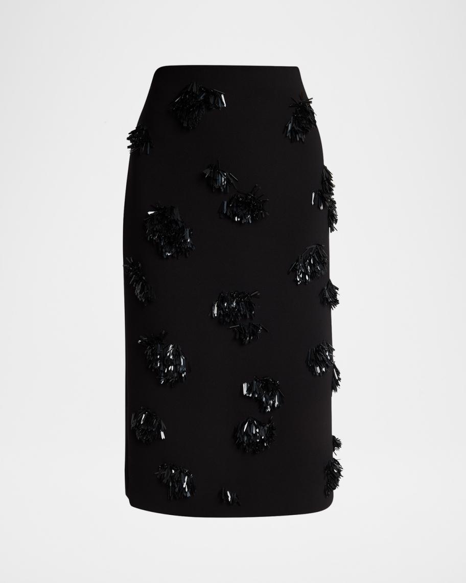 Proenza Schouler Moira Embroidered Compact Crepe Skirt | Neiman Marcus