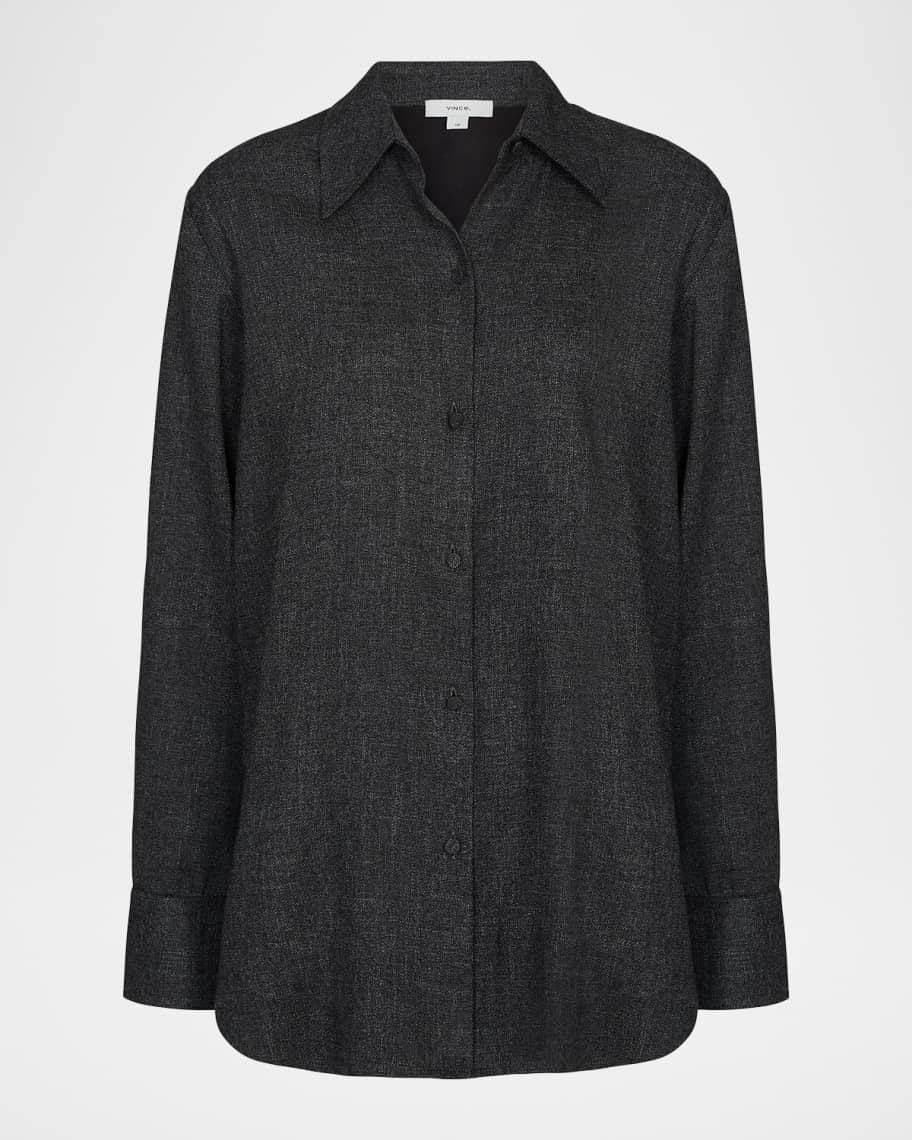 Vince Relaxed-Fit Long-Sleeve Jaspe Shirt | Neiman Marcus