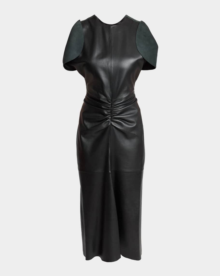 chinese dress ladies Back in Black Vegan Leather Dress  Millie B