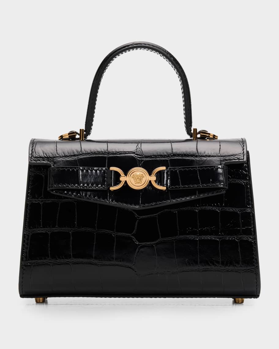 はてな Versace Medusa '95 Croc-Embossed Leather Top-Handle Bag | Neiman