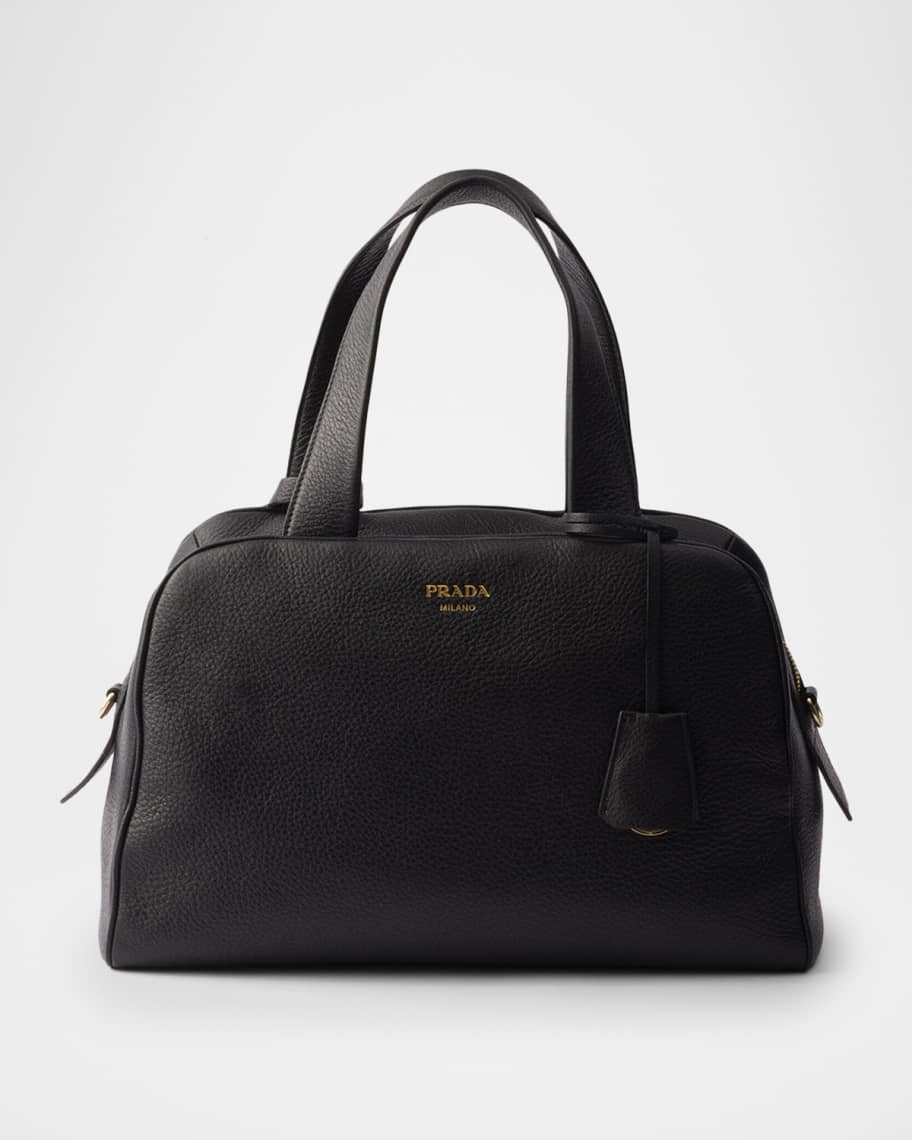 Prada Large Leather Top-Handle Bag | Neiman Marcus