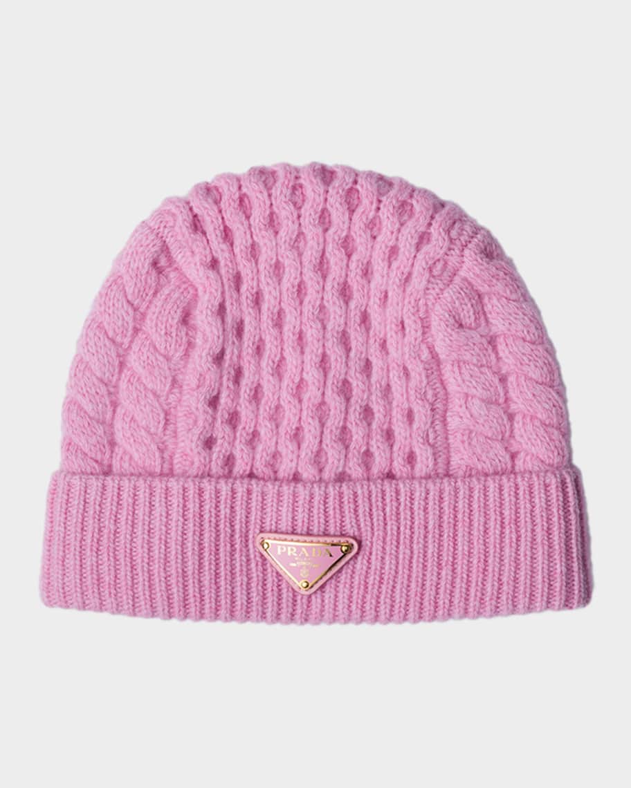 Prada Wool Knit Logo Beanie | Neiman Marcus