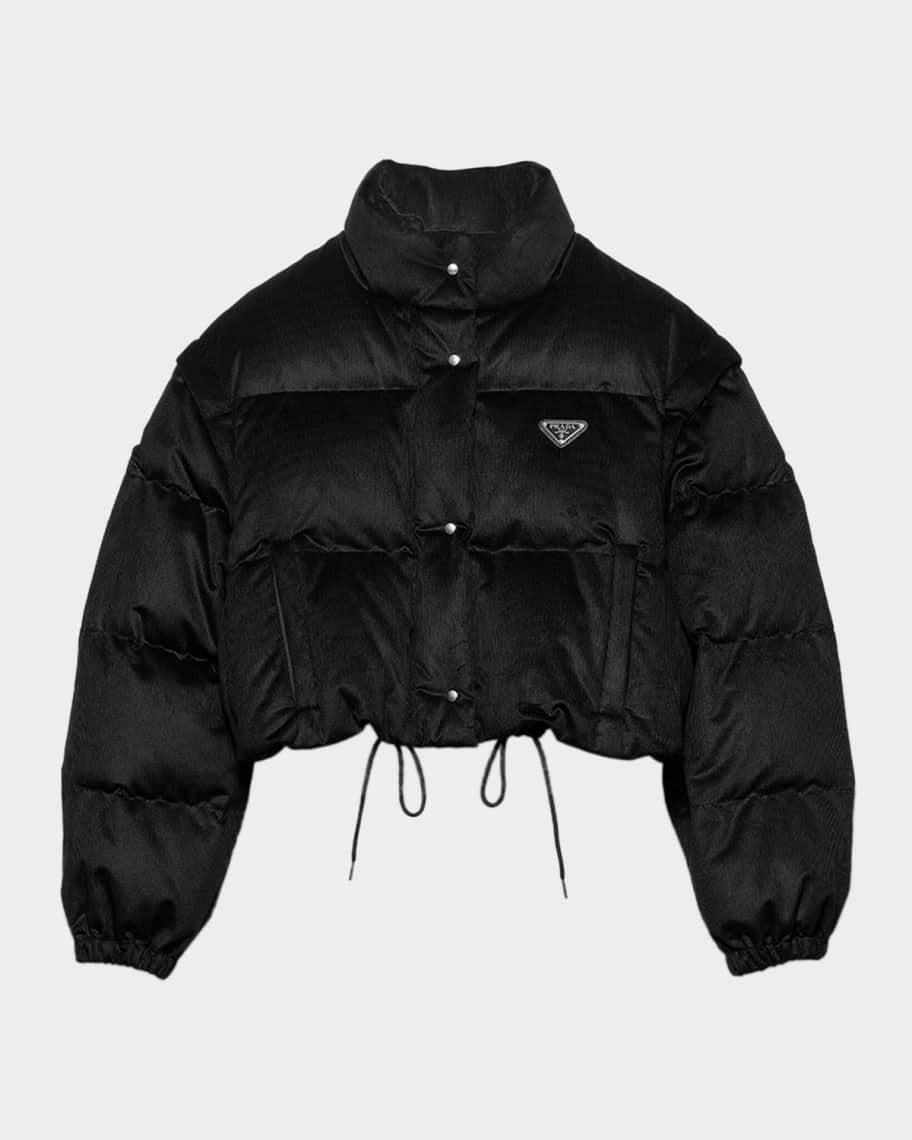 PRADA ダウン Prada Corduroy Crop Down Jacket | Neiman Marcus
