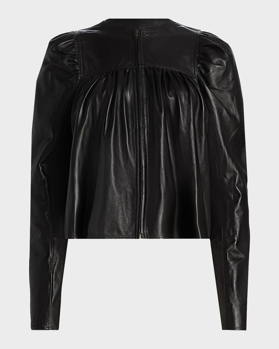 twill　新品未使用タグ付き　PUFF SLEEVE SHAPE JACKET Ulla Johnson Anouk Puff-Sleeve Nappa Leather Jacket | Neiman Marcus