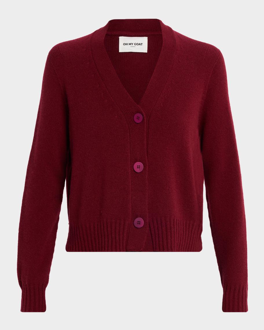 Oh My Goat V-Neck Cashmere Cardigan | Neiman Marcus