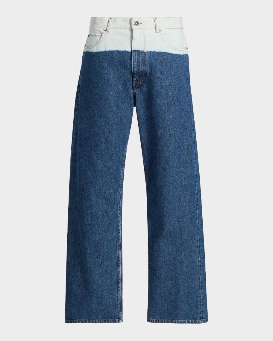 Marni Men's Degrade Bleach Denim Wide-Leg Jeans | Neiman Marcus