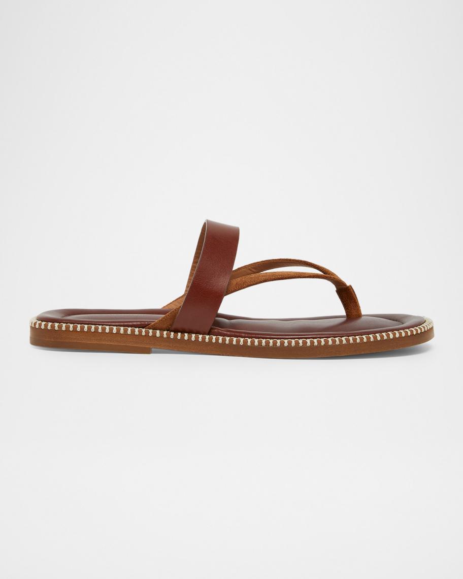 Dries Van Noten Men's Thong Leather Sandals | Neiman Marcus