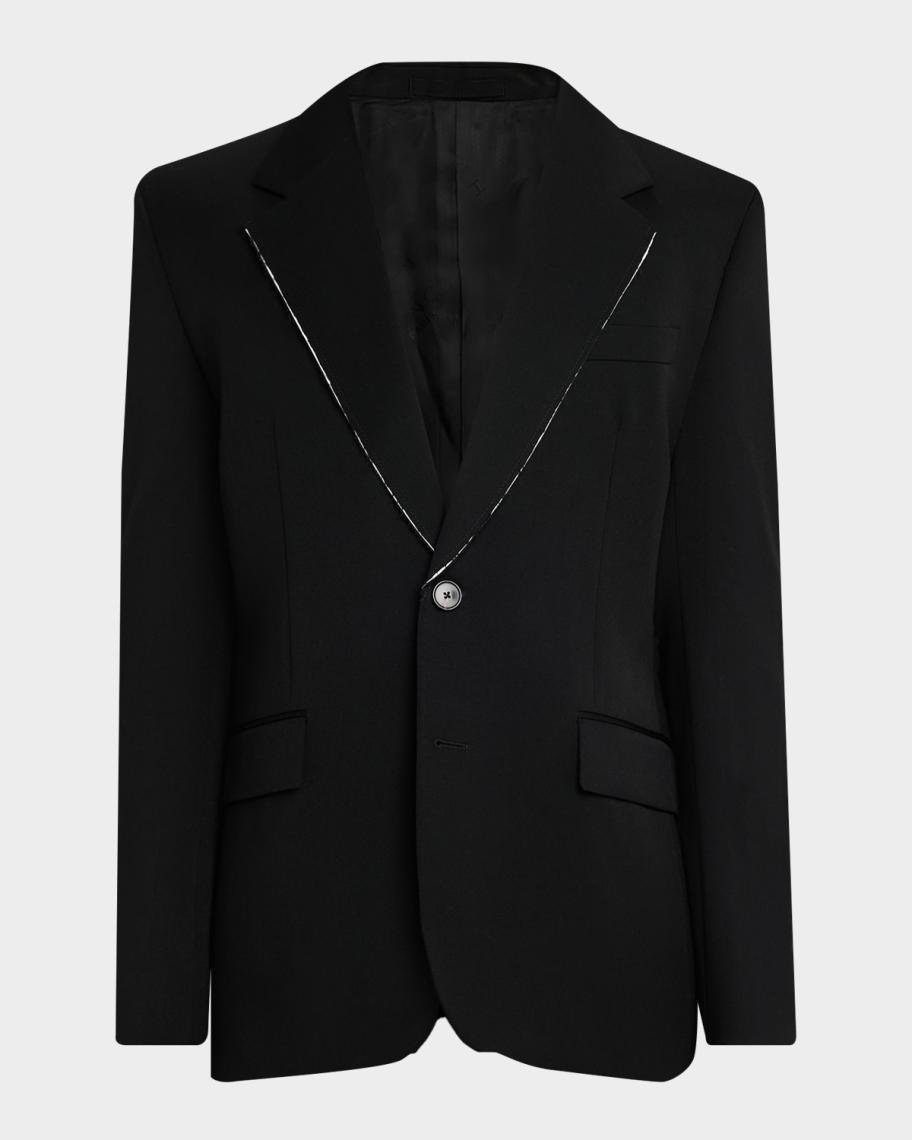 Givenchy Men's Fitted Wool Raw-Edge Two-Button Blazer | Neiman Marcus