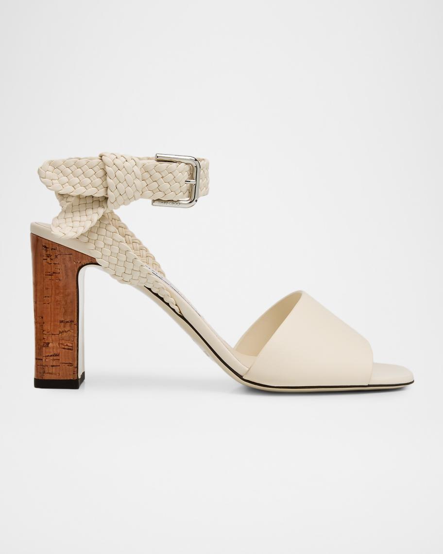 Jimmy Choo Rori 85 Leather Braided-Strap Sandals | Neiman Marcus