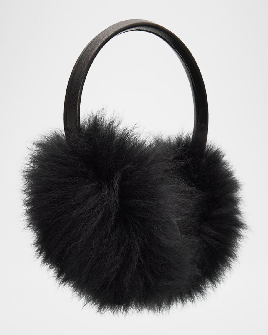 【美品】YVES SALOMON ブラック イヤーマフ Yves Salomon Lamb Shearling Earmuffs | Neiman Marcus
