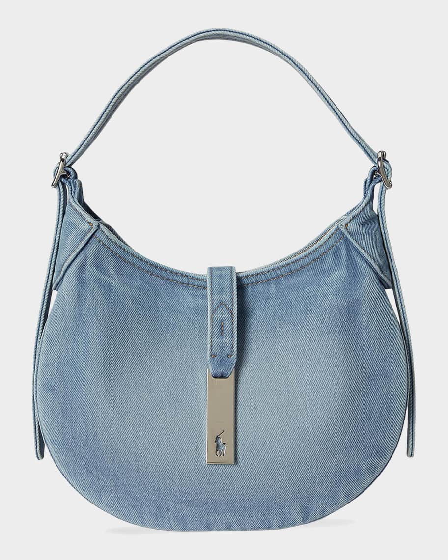 美品！RALPH LAURENポシェット Polo Ralph Lauren Polo ID Small Denim Shoulder Bag | Neiman Marcus
