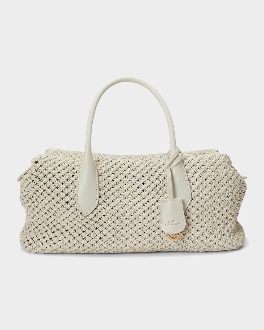 Polo Ralph Lauren Bellport Woven Leather Satchel | Neiman Marcus