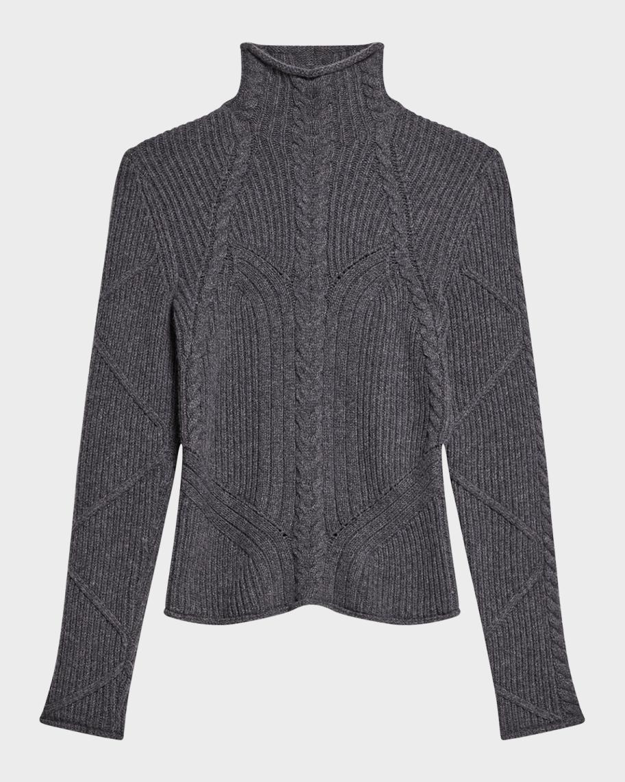 Helmut Lang Cable Turtleneck Sweater | Neiman Marcus