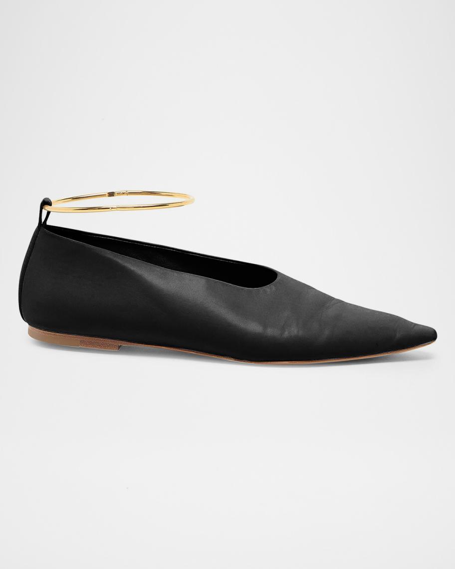 【新品23.5cm】JIL SANDER BALLERINA Jil Sander Ring Leather Ballerina Flats | Neiman Marcus
