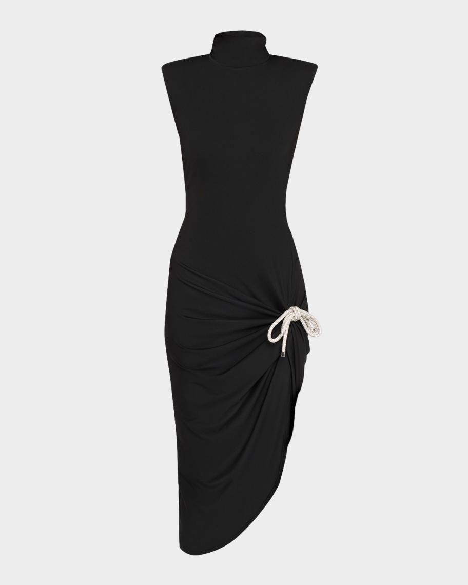 black tea length bridesmaid dresses Elegant Dress, Wedding Party Dress – Cutedressy MAY PROMO 20% Tulle Neckline Sexy one shoulder satin Your Height:175cm - 180cm