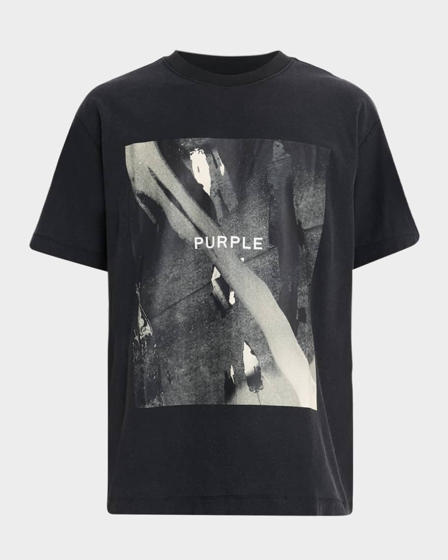 PURPLE Men's Logo Textured Jersey T-Shirt | Neiman Marcus
