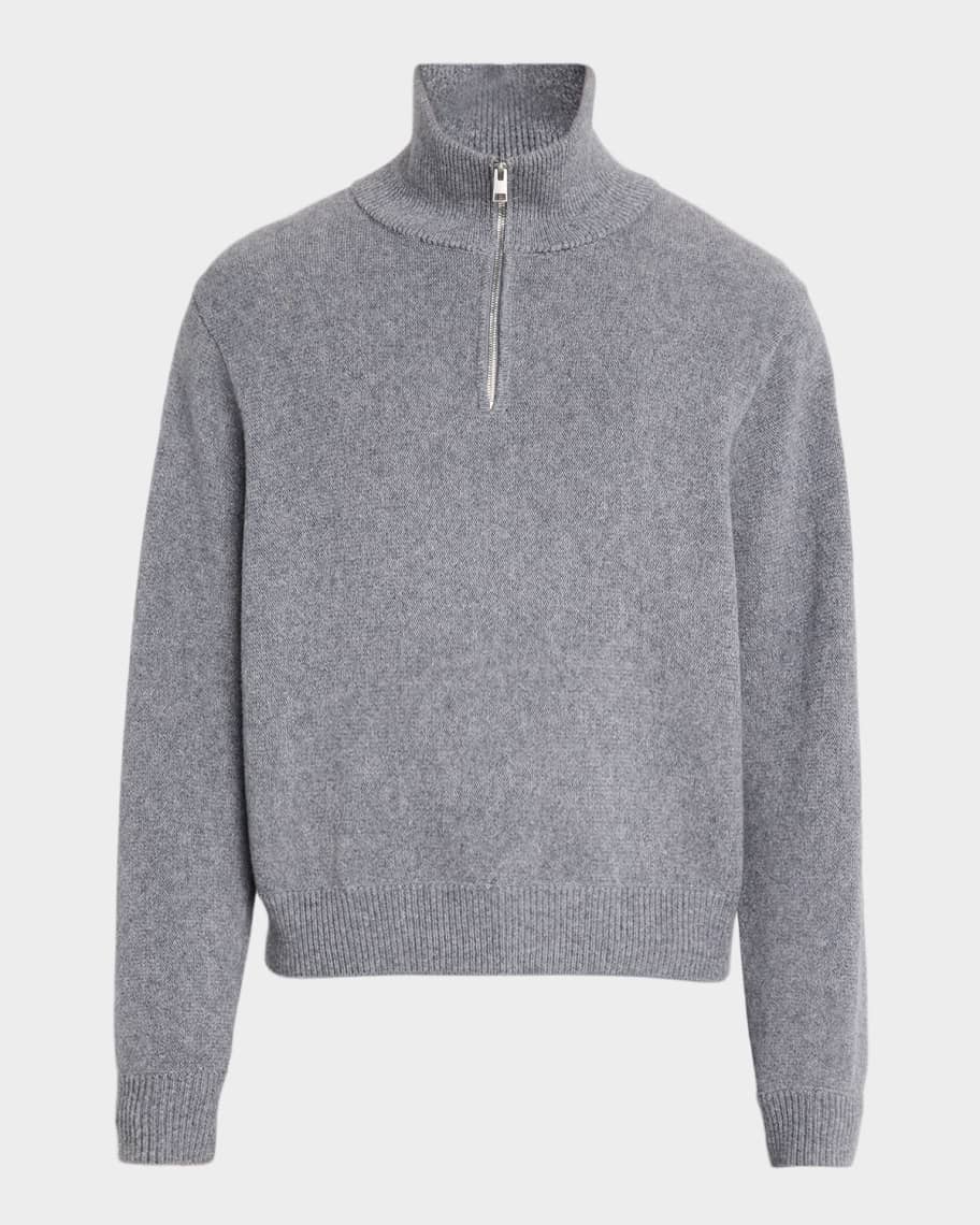 FRAME Men's Wool and Cotton Quarter-Zip Sweater | Neiman Marcus