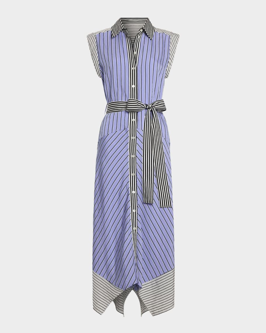 navy blue and white bodycon dress Women's Outfit: Navy Bodycon Dress, White Leather Heeled Sandals, Silver  Earrings